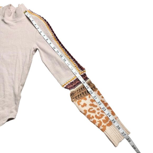 Free People | Women | Switch It Up Crochet Waffle Knit Mock Neck Top | Small - Picture 6 of 15